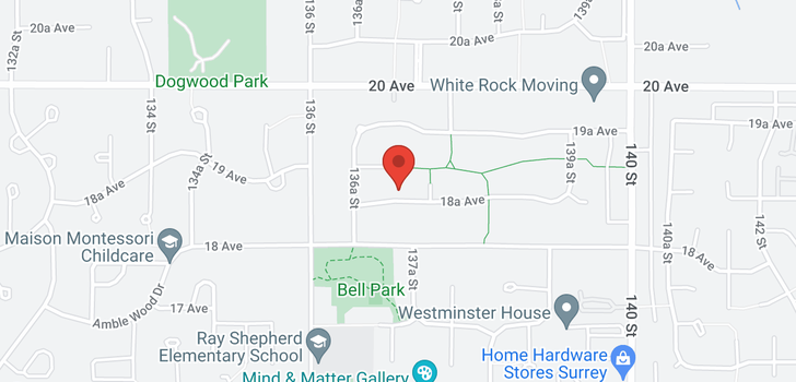 map of 13701 18A AVENUE